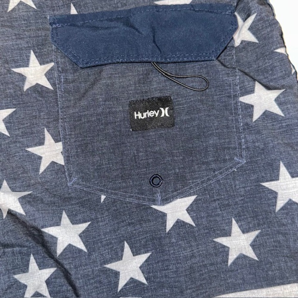 Men's Hurley Phantom Board Shorts Size 29 Gotham Grey Charcoal Patriot USA Flag - Picture 13 of 14